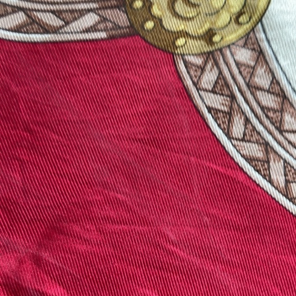 Trussardi Silk Scarf Elegant Red and Gold Scarf - Picture 8 of 17